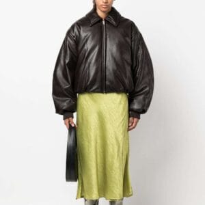 Leather Waterproof Thermal Quilted Jacket