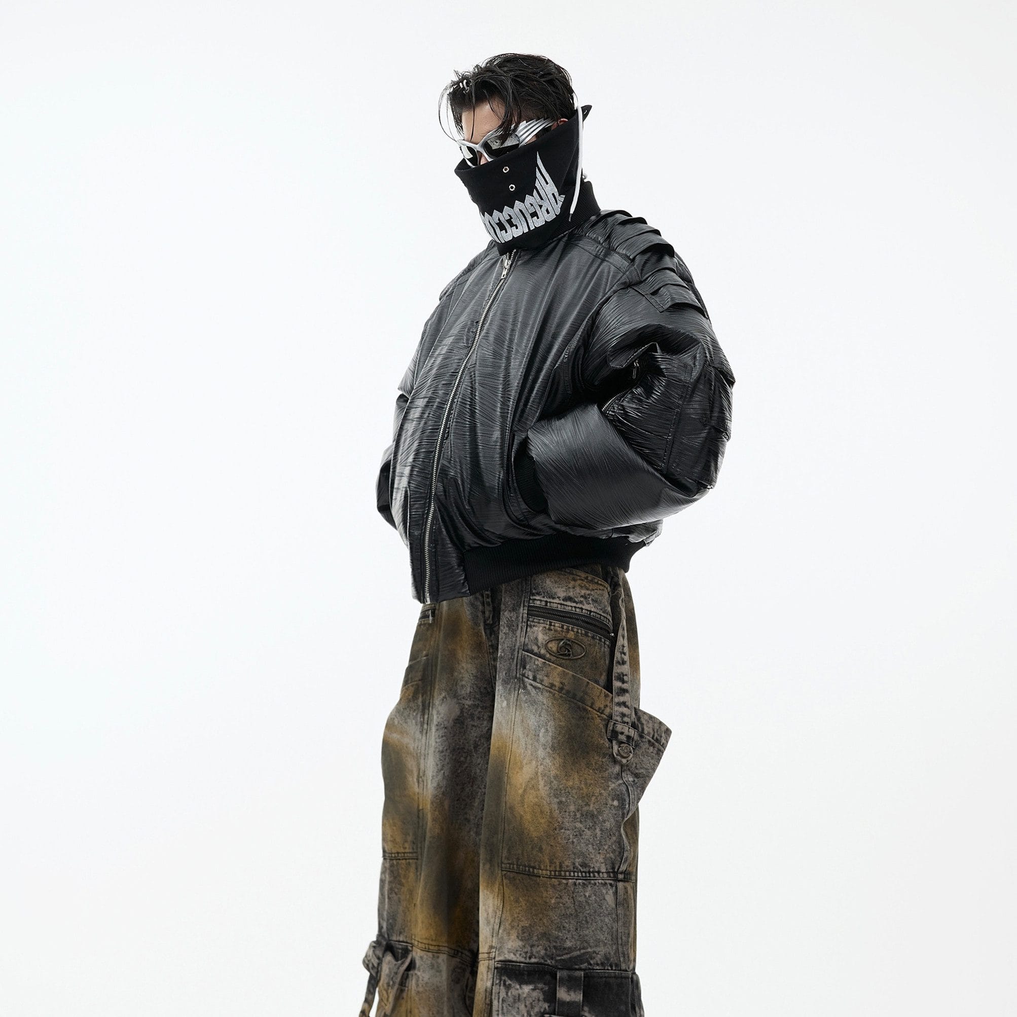 Padded Metal Breasted Jacket - Image 3