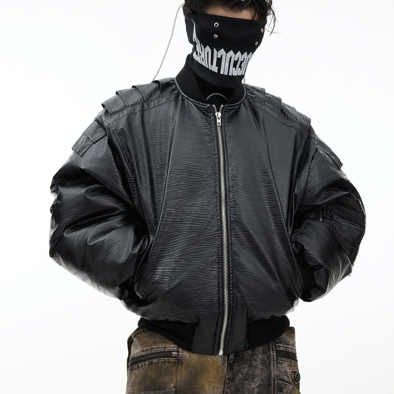 Padded Metal Breasted Jacket - Image 6
