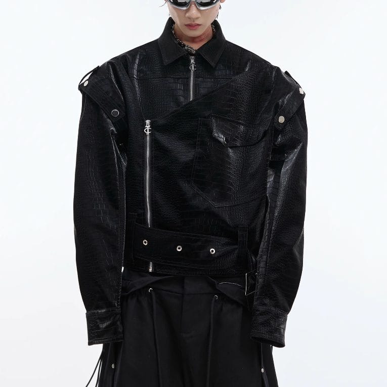 Deconstruction Leather Coat