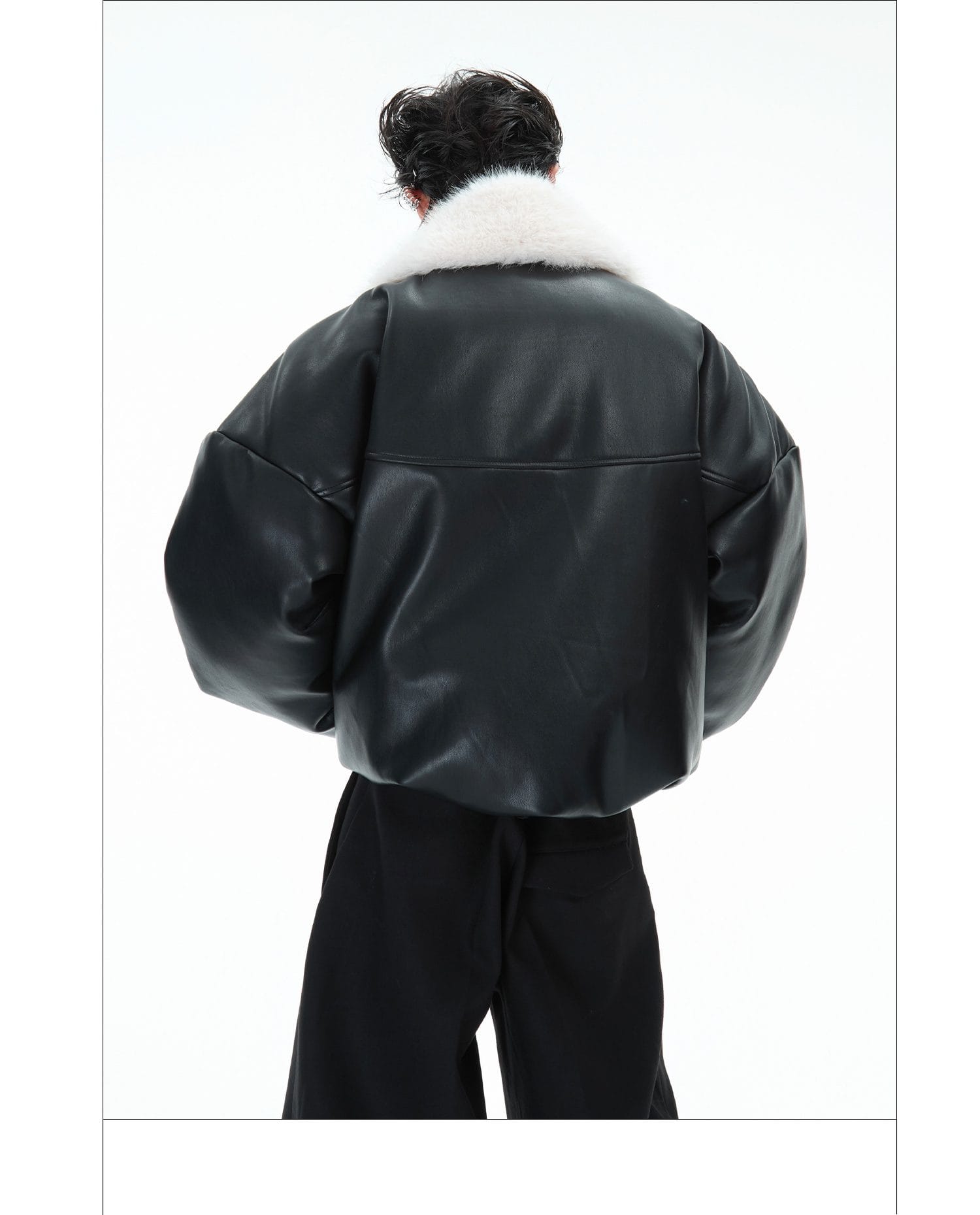 Cotton-padded Leather Jacket - Image 8