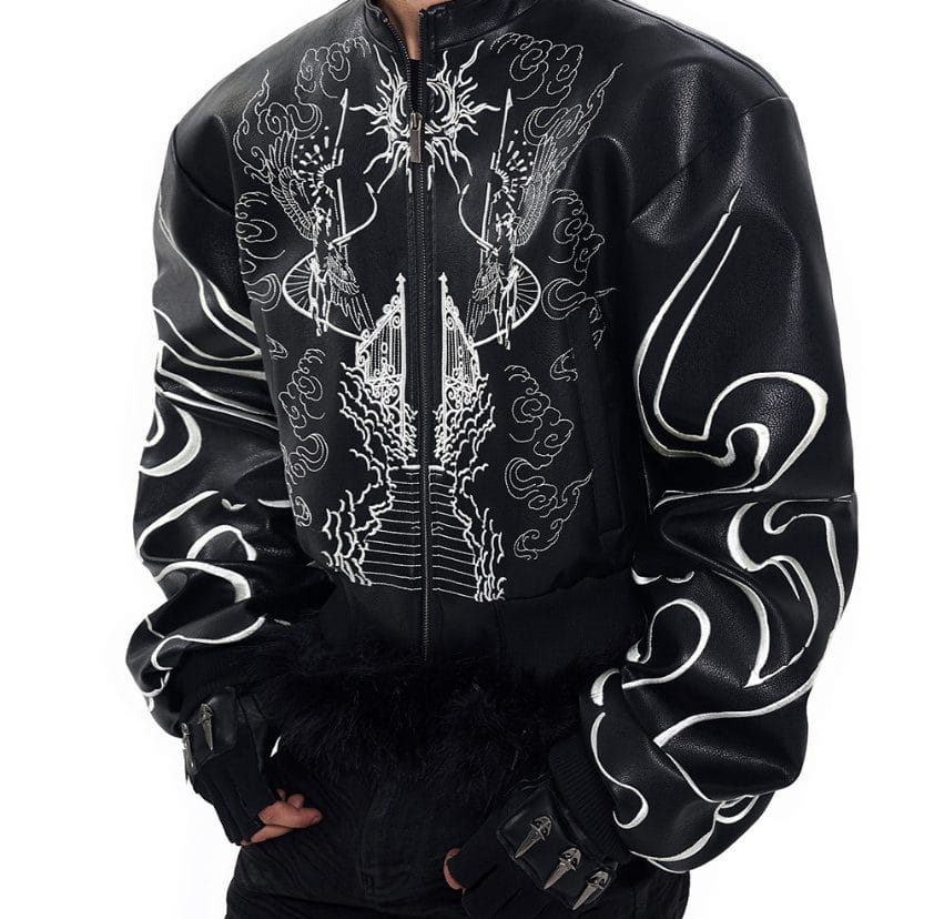 ArtinBlack Short Leather Jacket - Image 7