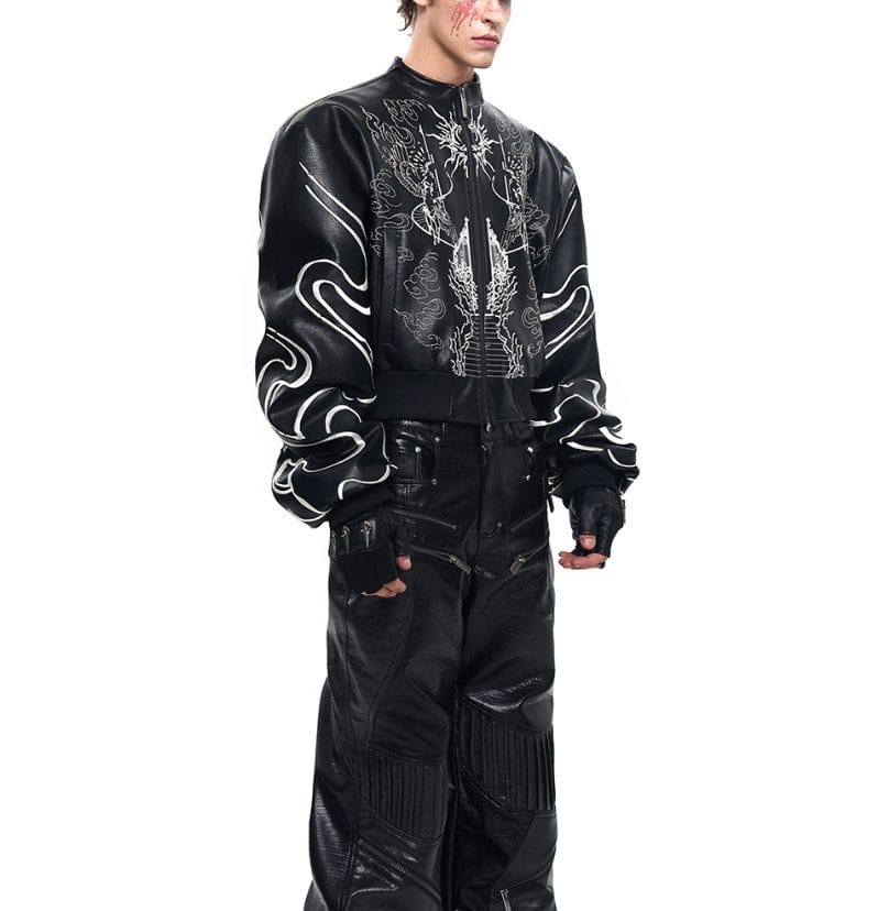 ArtinBlack Short Leather Jacket - Image 2