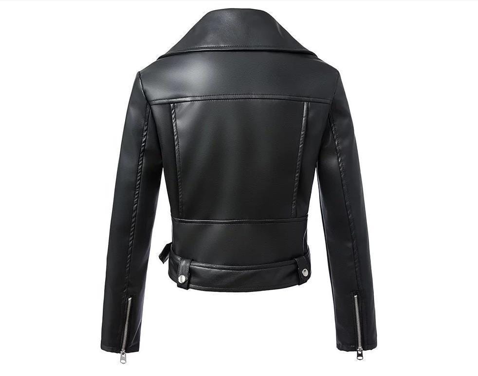 Slim High-Waist Leather Jacket - Image 8