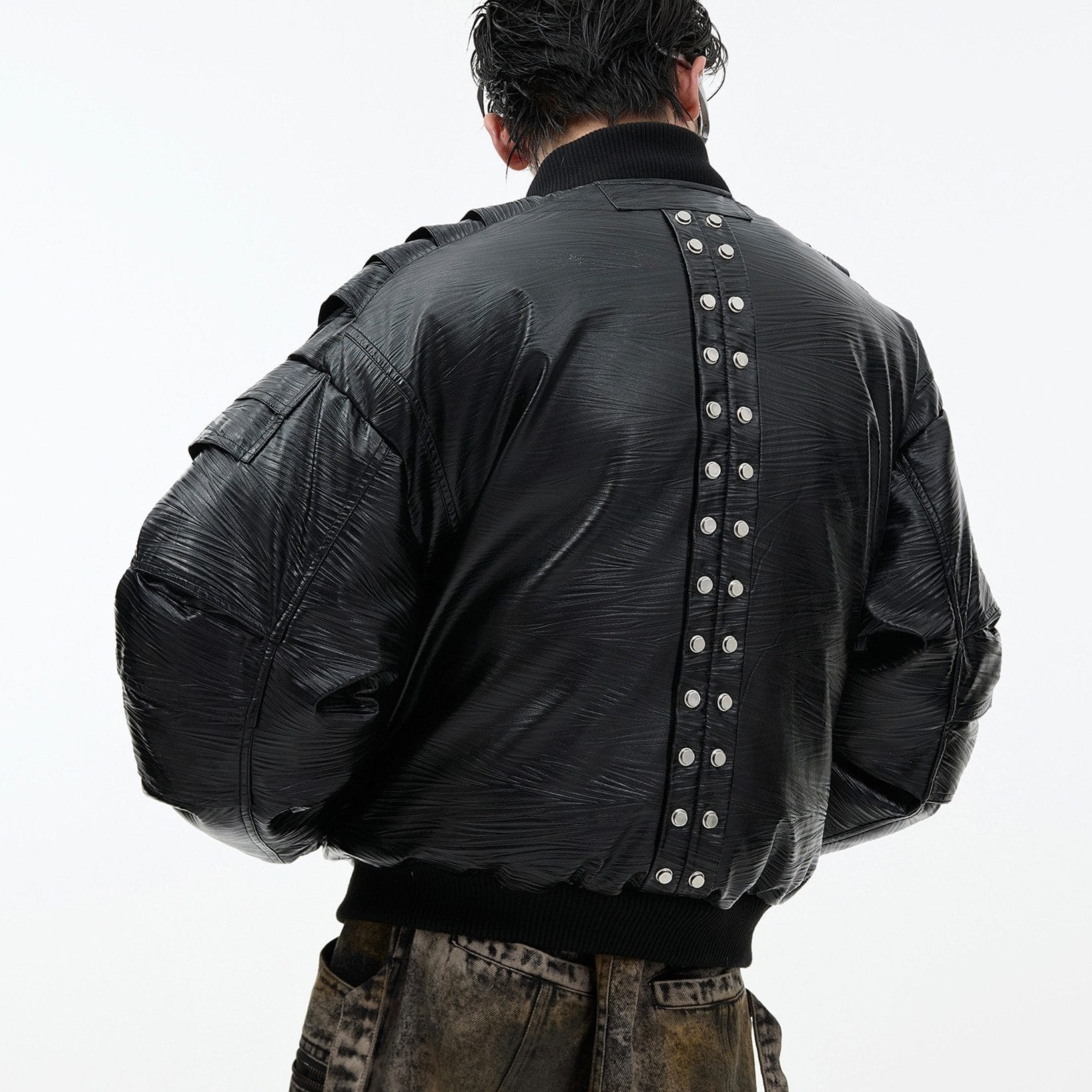 Padded Metal Breasted Jacket - Image 2
