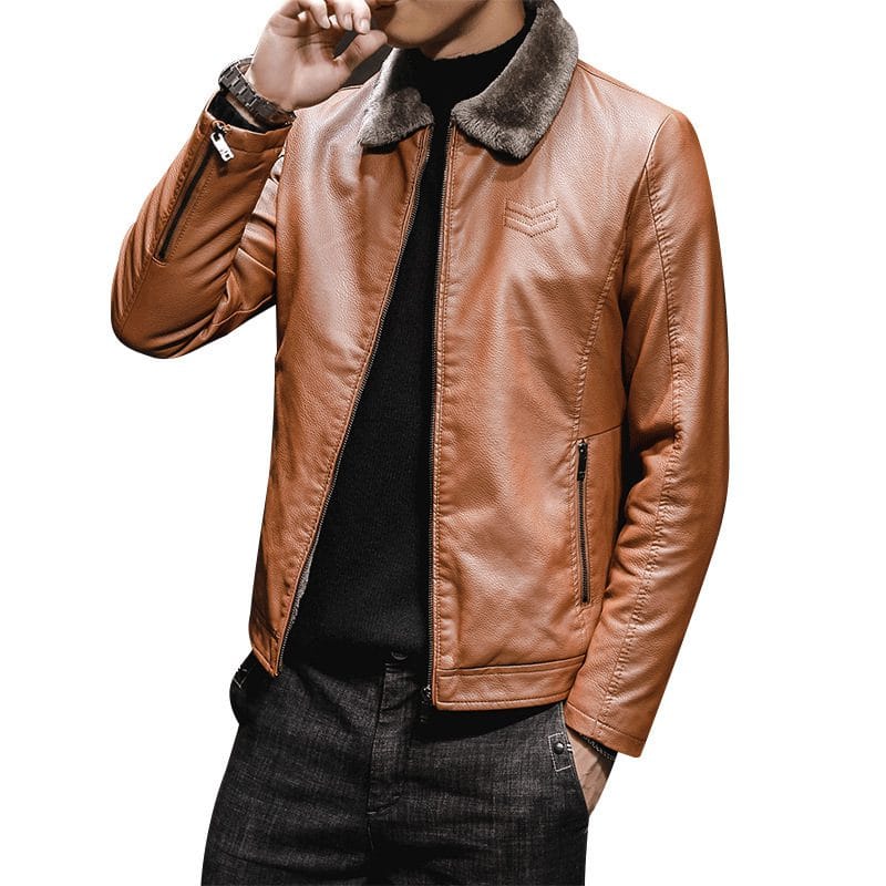 Plush Warm Leather Jacket - Image 2