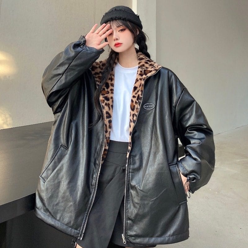 Leopard Print Thick Jacket - Image 6