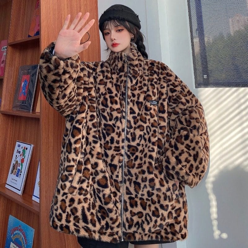Leopard Print Thick Jacket - Image 3