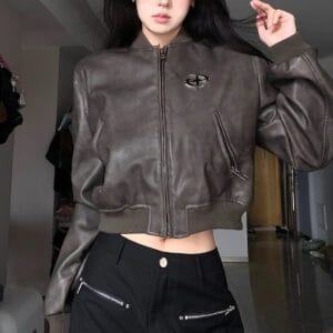 Retro Brown Leather Jacket
