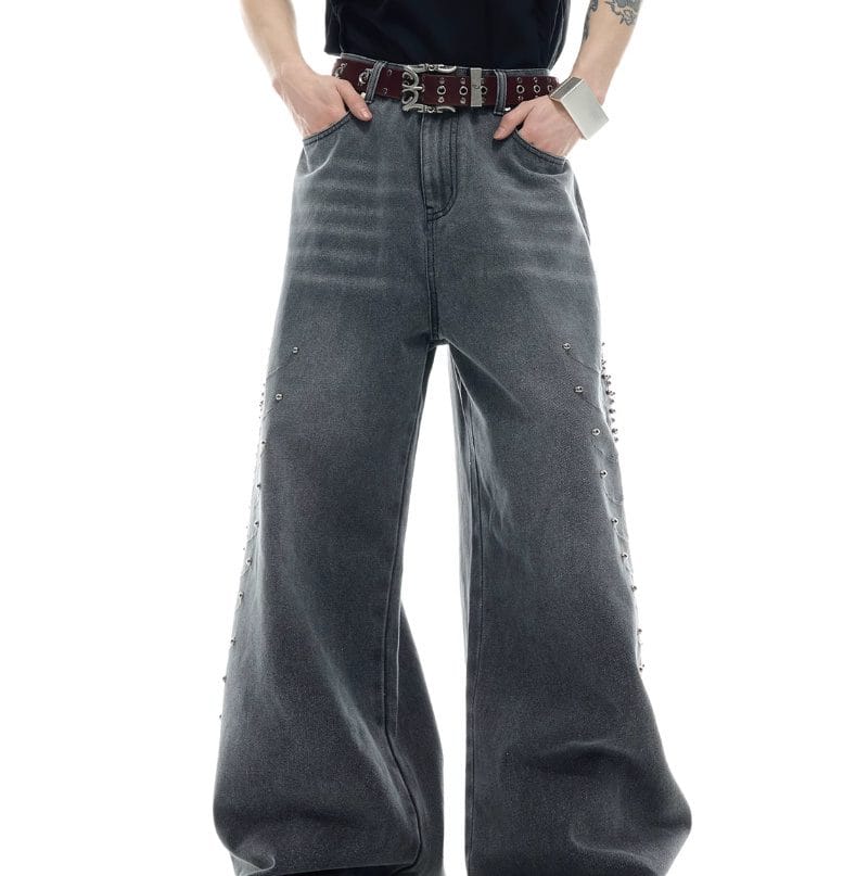 Retro Metal Rivet Jeans - Image 5