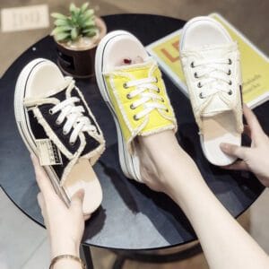 Lazy high cloth slippers