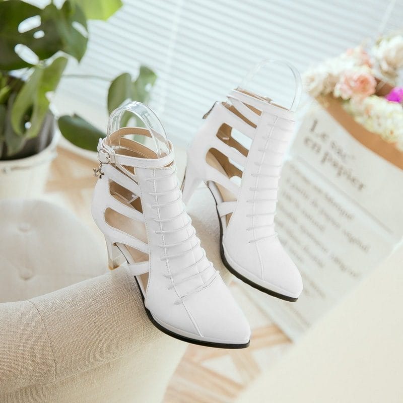Roman Zipper High-Heel Sandals - Image 3