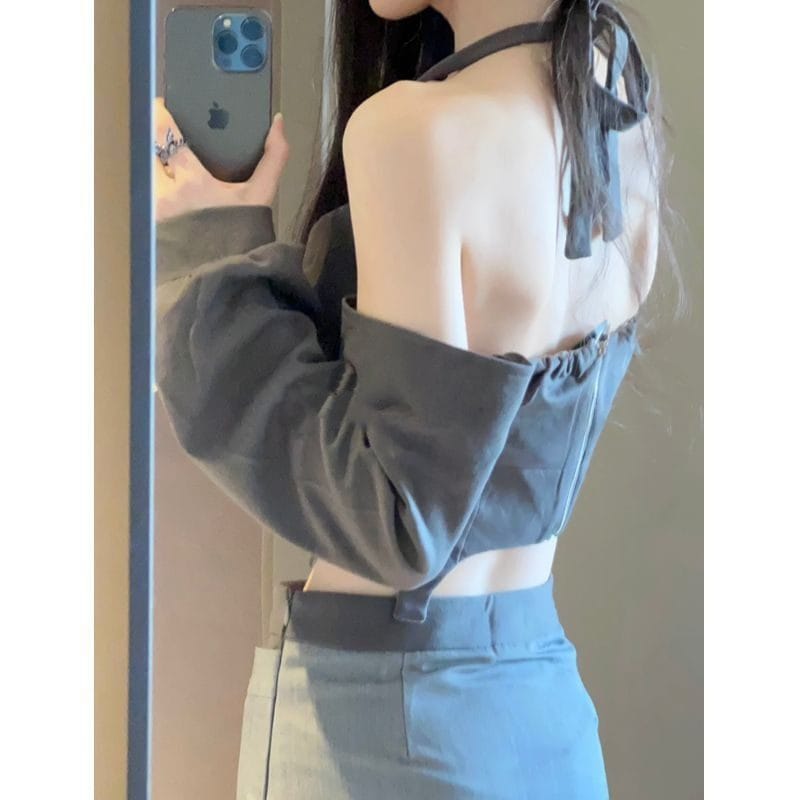 Halter Off-the-shoulder Top/Skirt - Image 2