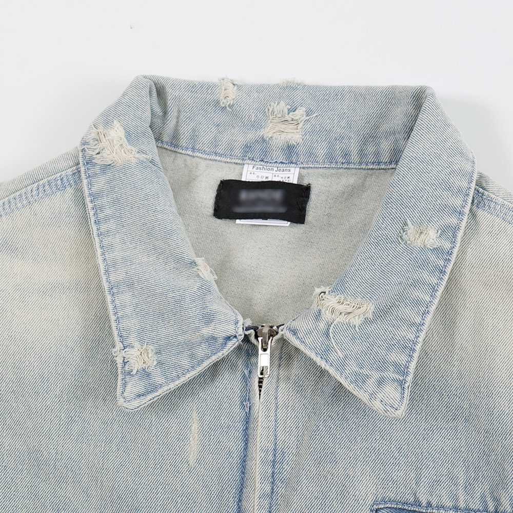 Punk Worn-Out Denim Jacket - Image 2