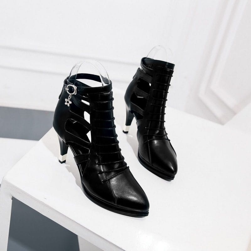 Roman Zipper High-Heel Sandals - Image 4