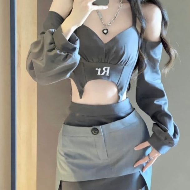 Halter Off-the-shoulder Top/Skirt