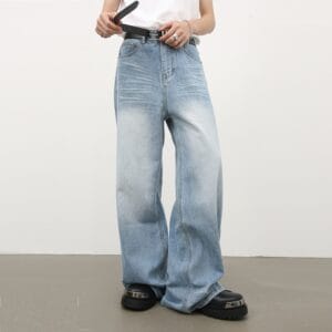 Washed-out Straight Jeans