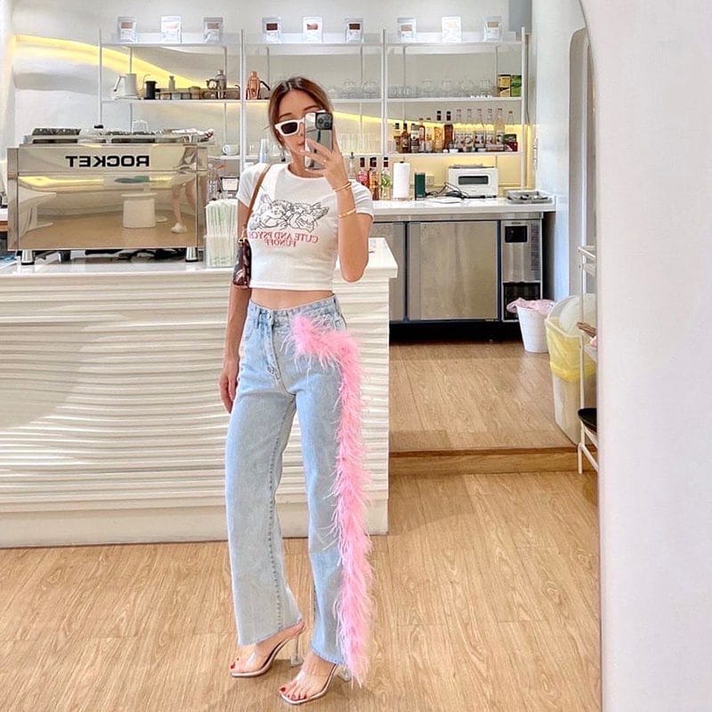 Straight Wide-Leg Pants