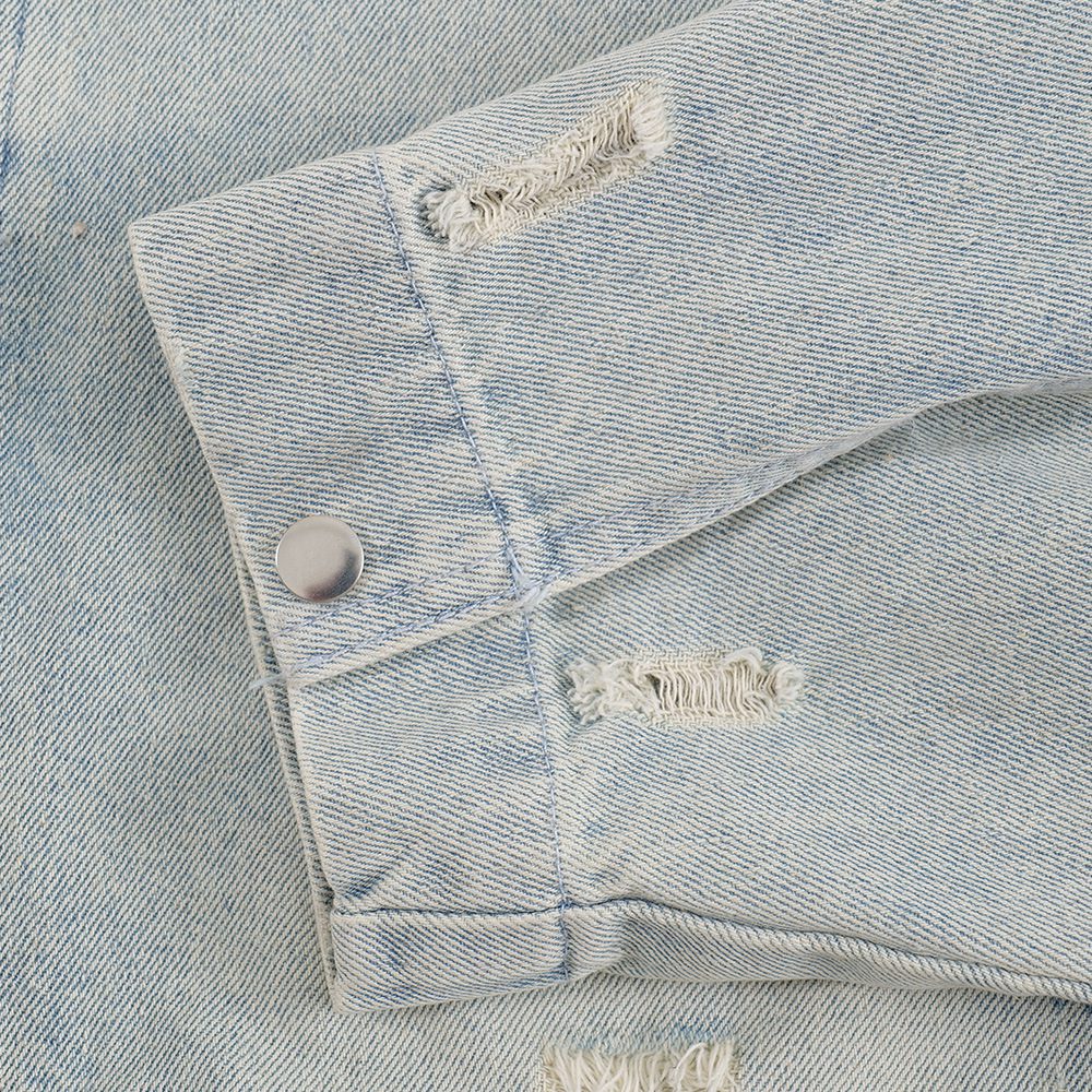 Punk Worn-Out Denim Jacket - Image 4