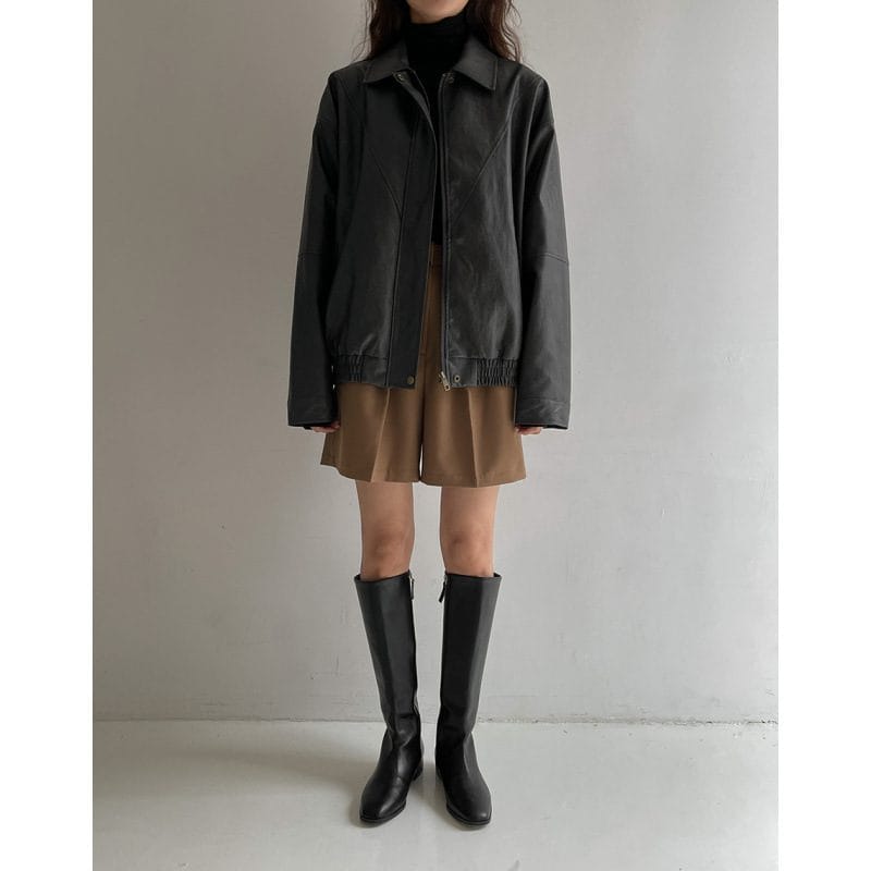 Chic Retro Leather Jacket - Image 4