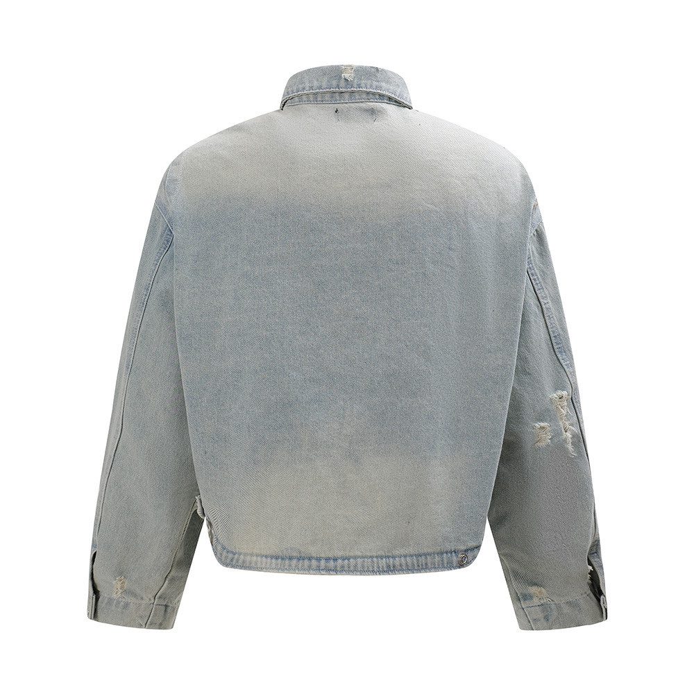Punk Worn-Out Denim Jacket - Image 3
