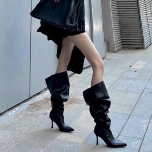 Pleated Over The Knee Boots