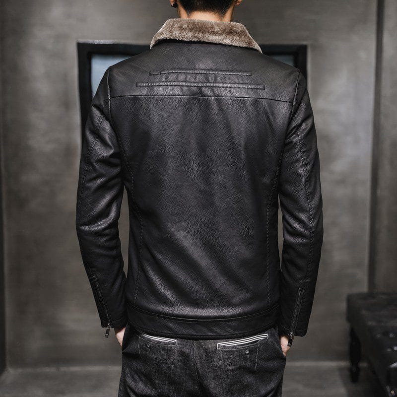 Plush Warm Leather Jacket - Image 4