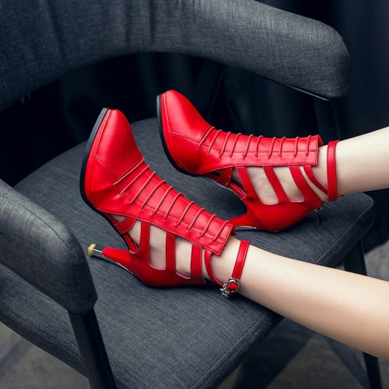 Roman Zipper High-Heel Sandals - Image 5