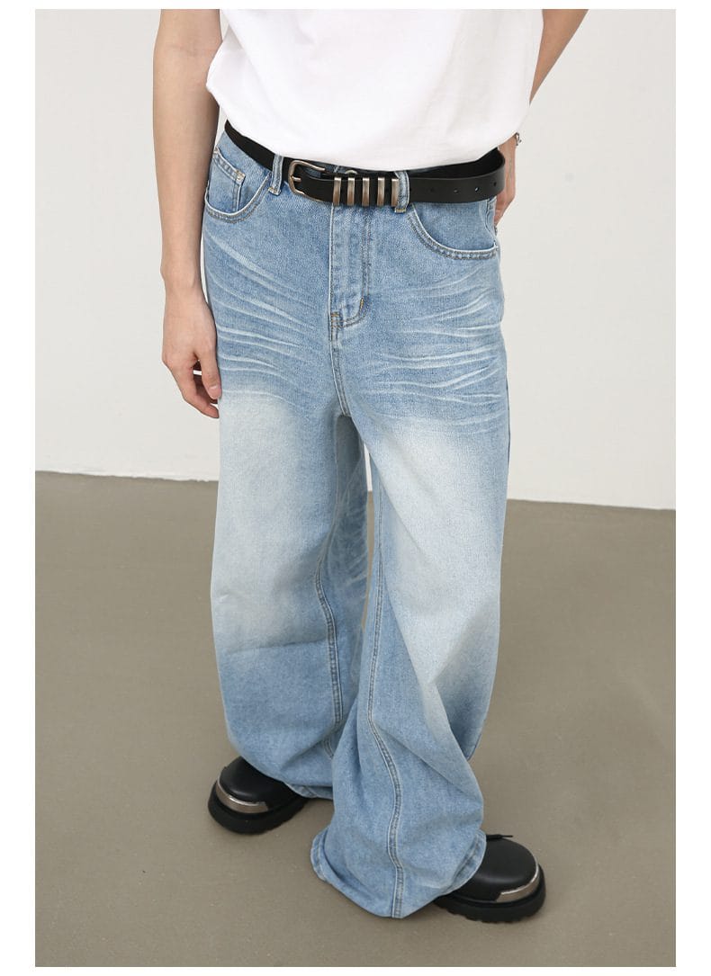 Washed-out Straight Jeans - Image 8