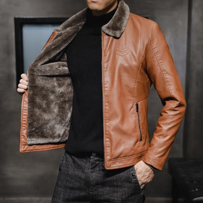 Plush Warm Leather Jacket - Image 7