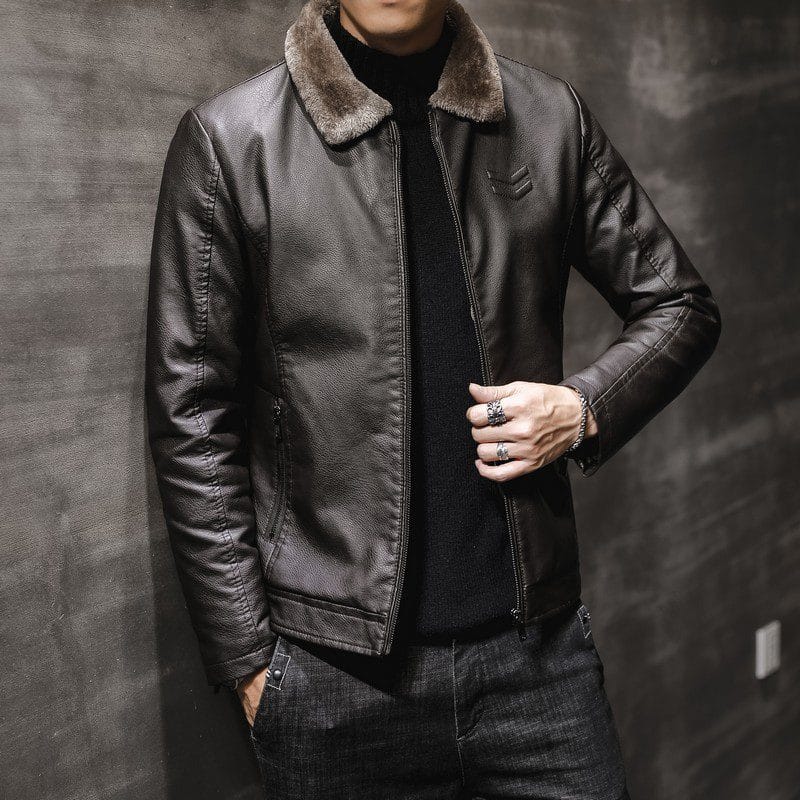 Plush Warm Leather Jacket - Image 8